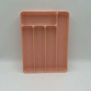 Vintage Lustro-ware Plastic Cutlery 5 drawer‎ Kitchen organizer dusty Pink Retro